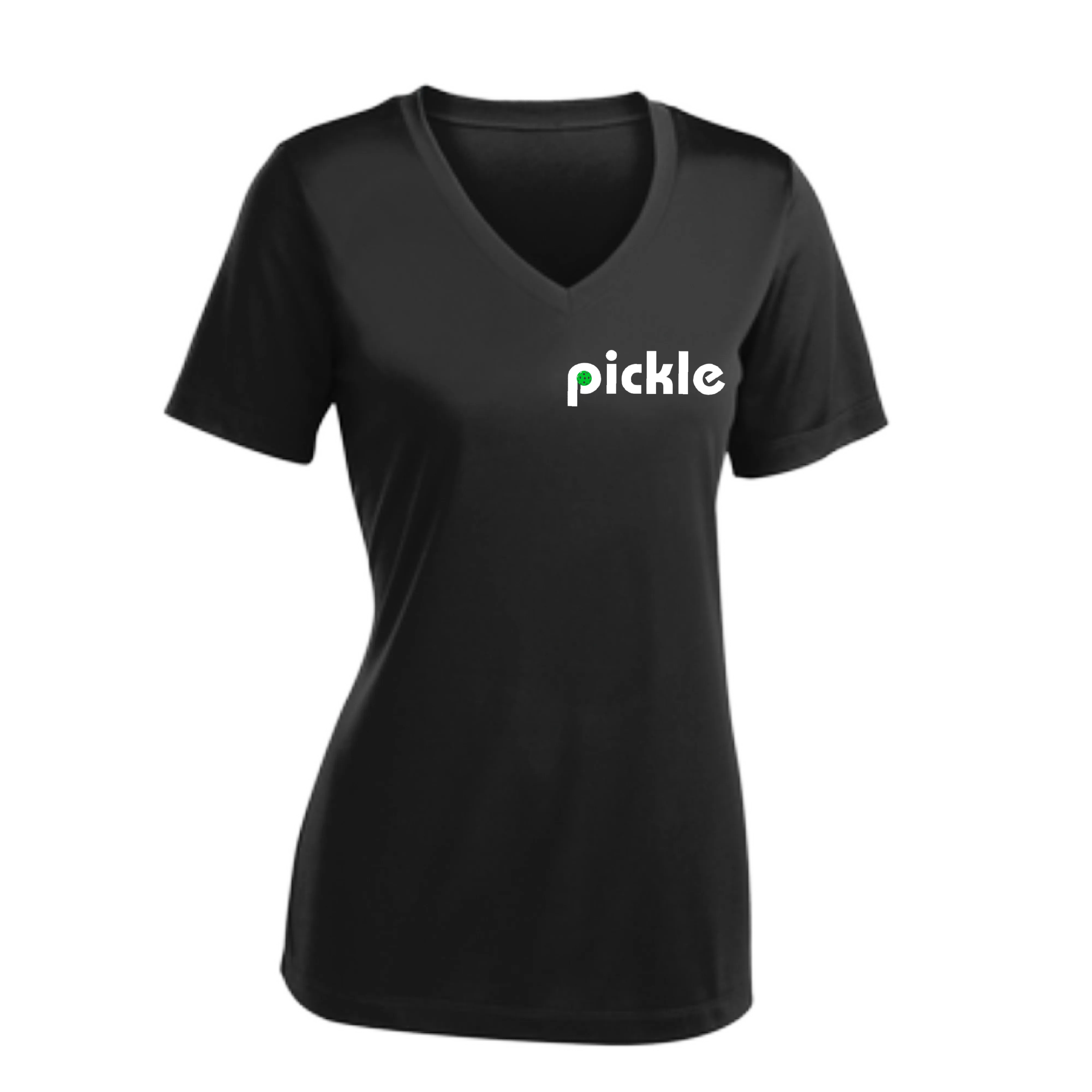 Pickle (Customizable) | Women's Short Sleeve V-Neck Pickleball Shirts | 100% Polyester