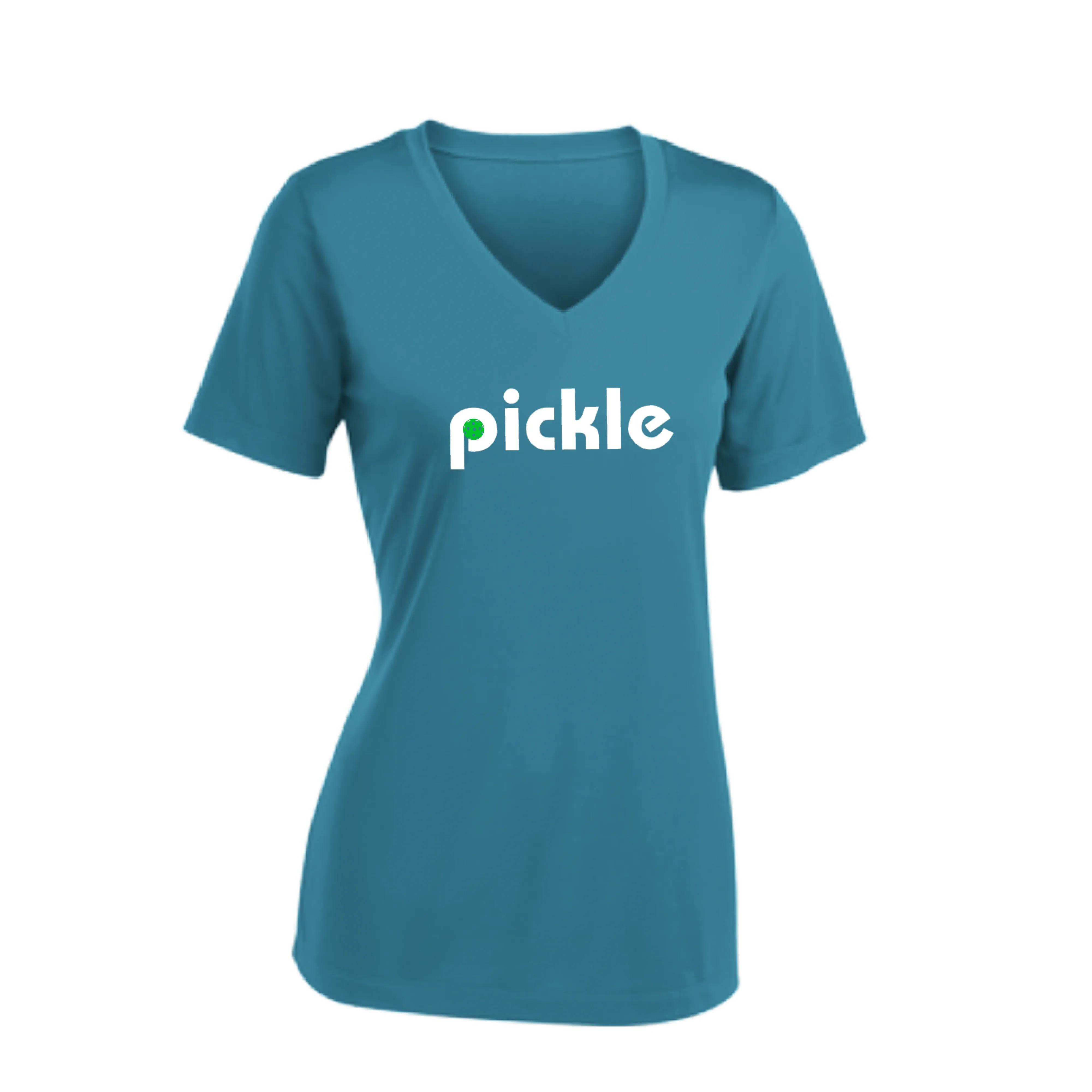 Pickle (Customizable) | Women's Short Sleeve V-Neck Pickleball Shirts | 100% Polyester