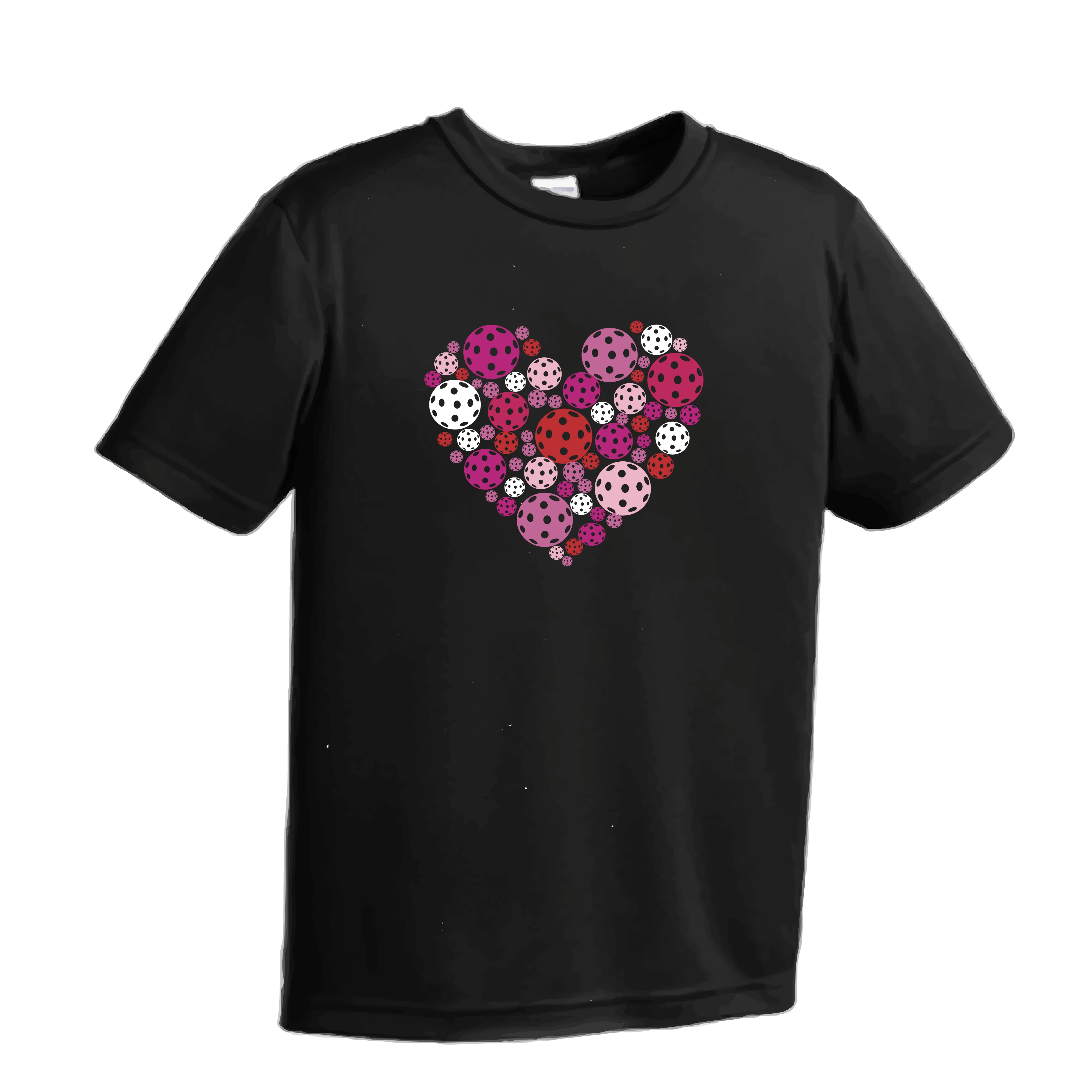 Pickleball Heart | Youth Short Sleeve Athletic Pickleball Shirt | 100% Polyester