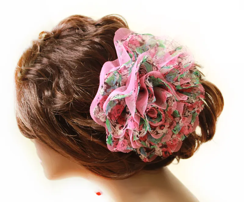 Pink Big Flower Cossage Headpiece