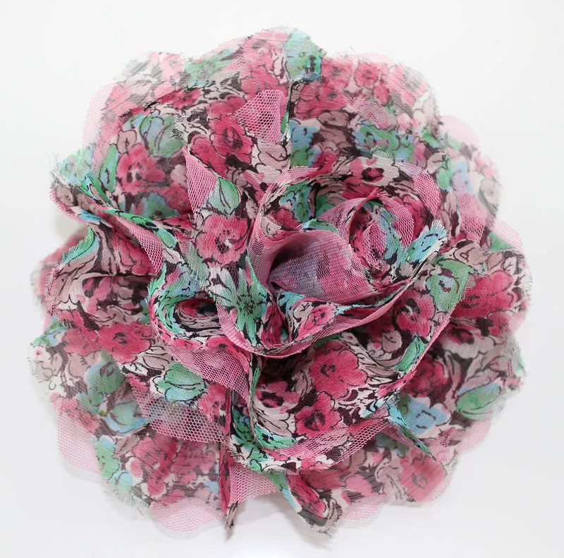 Pink Big Flower Cossage Headpiece