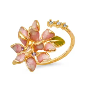 Pink Flower Open Ring