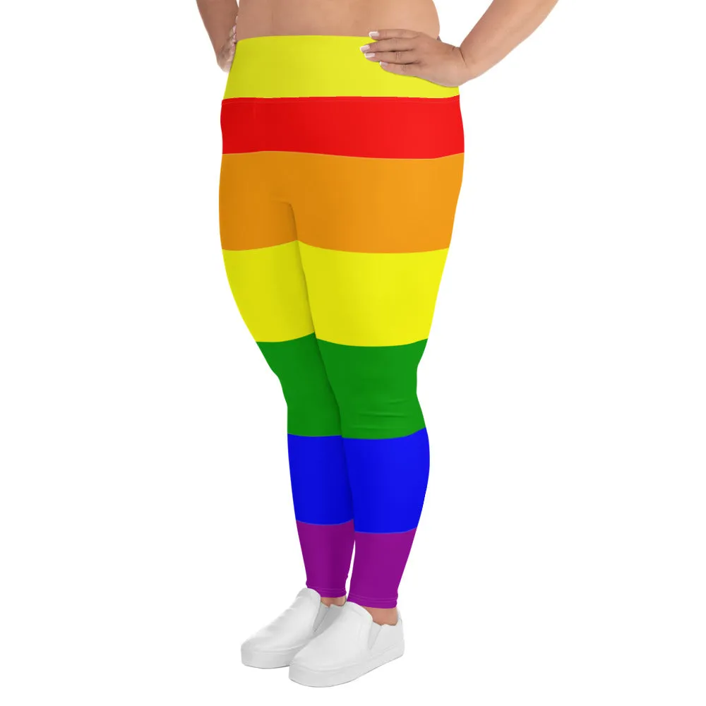 Plus Size Leggings Rainbow