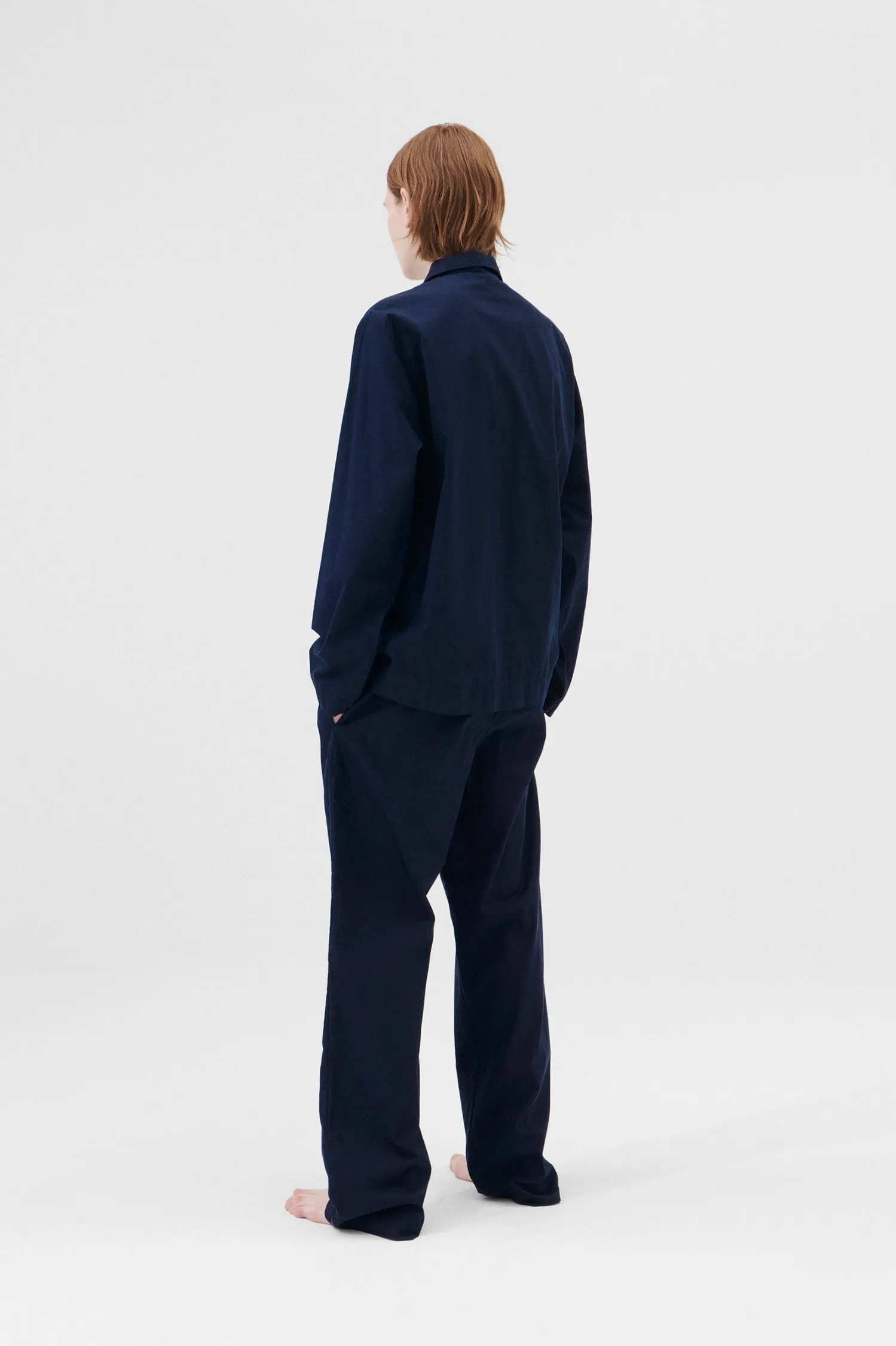 Poplin Pyjama Pants True Navy