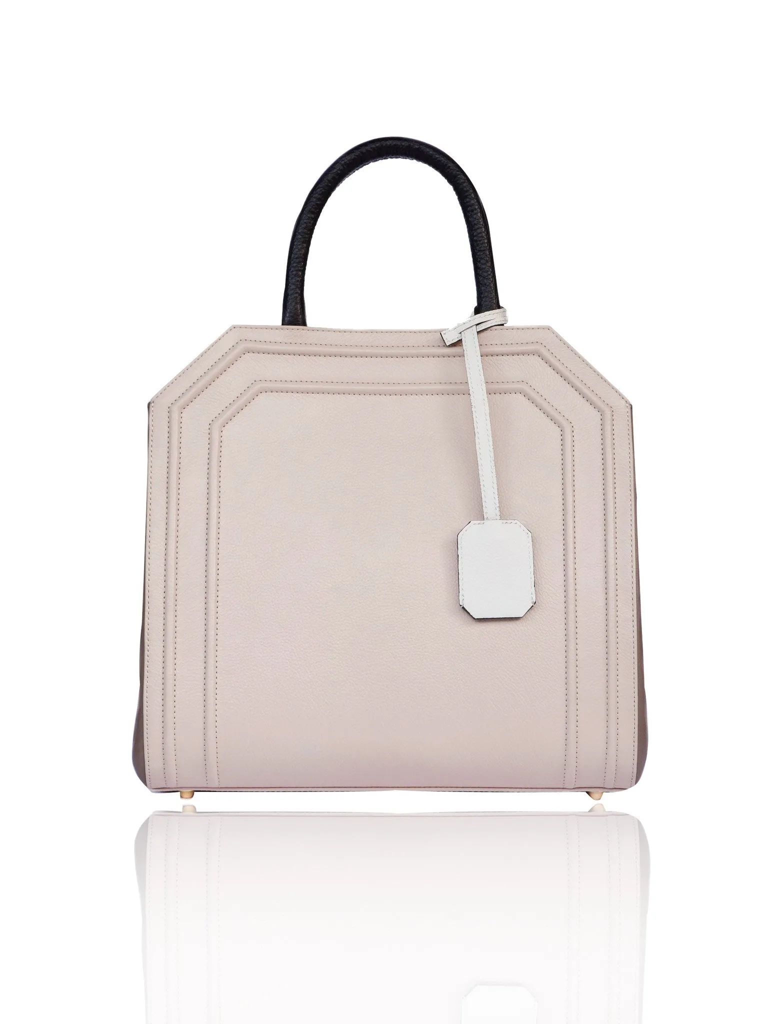 Powder Pink & Taupe Medium Sharon Tote