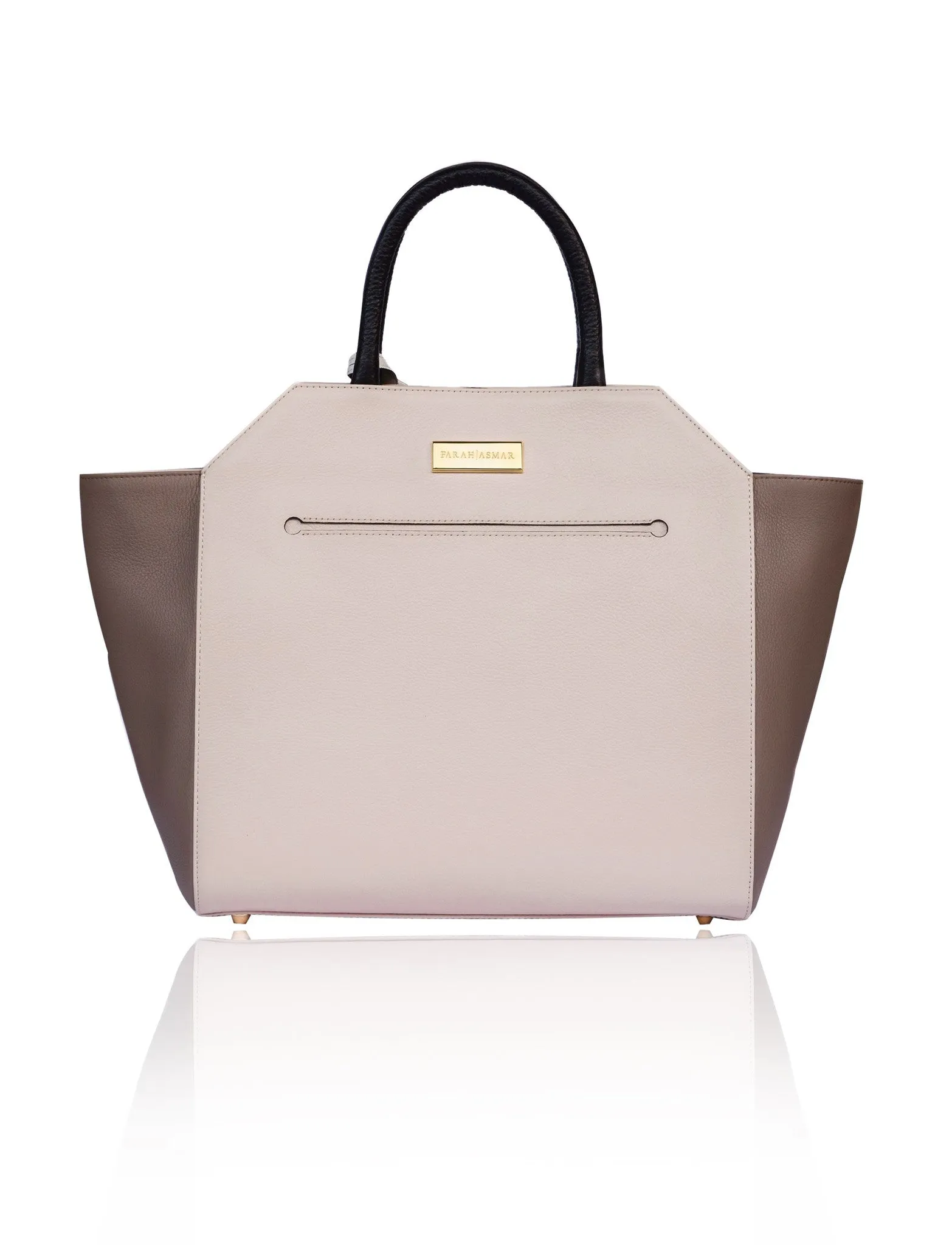 Powder Pink & Taupe Medium Sharon Tote