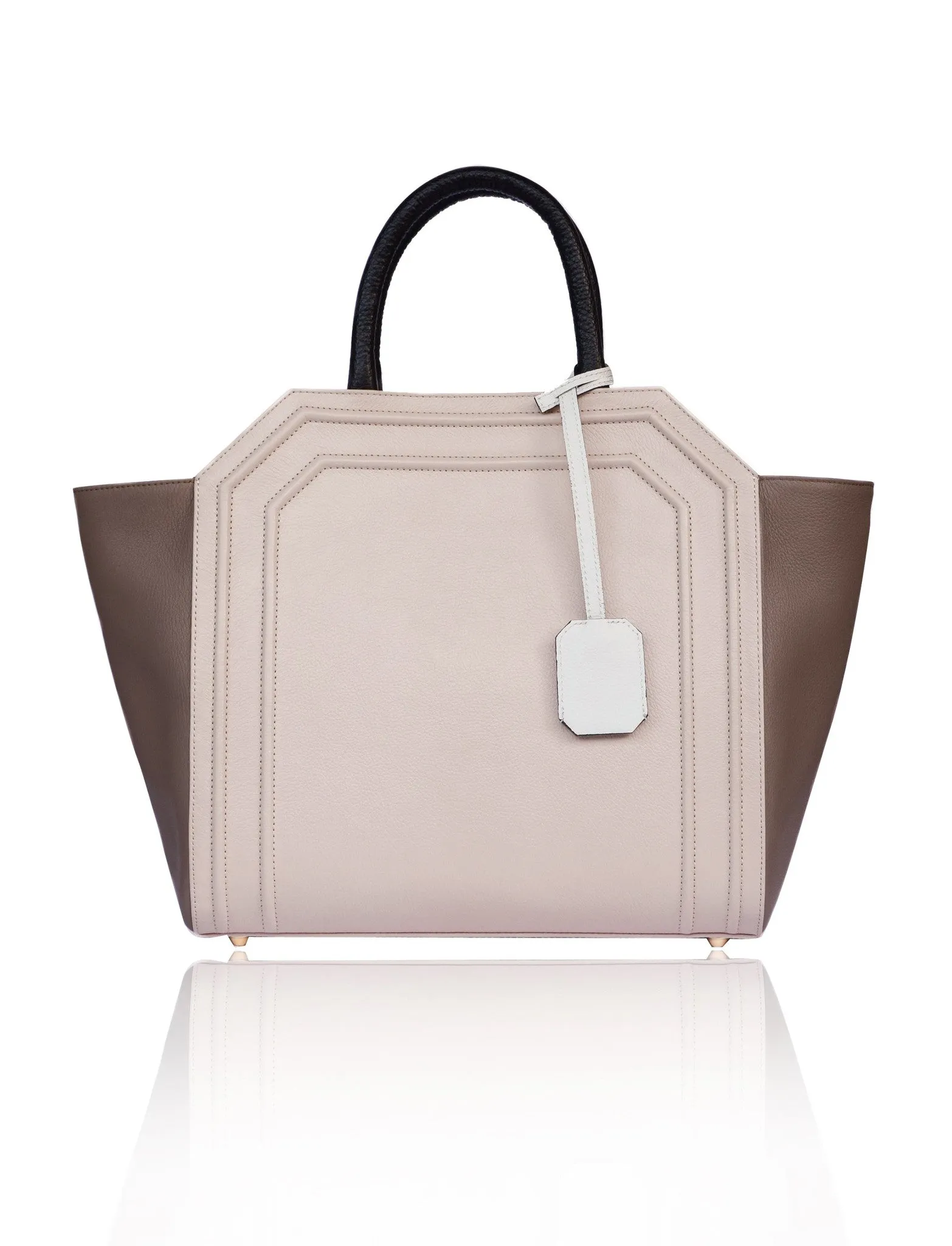 Powder Pink & Taupe Medium Sharon Tote