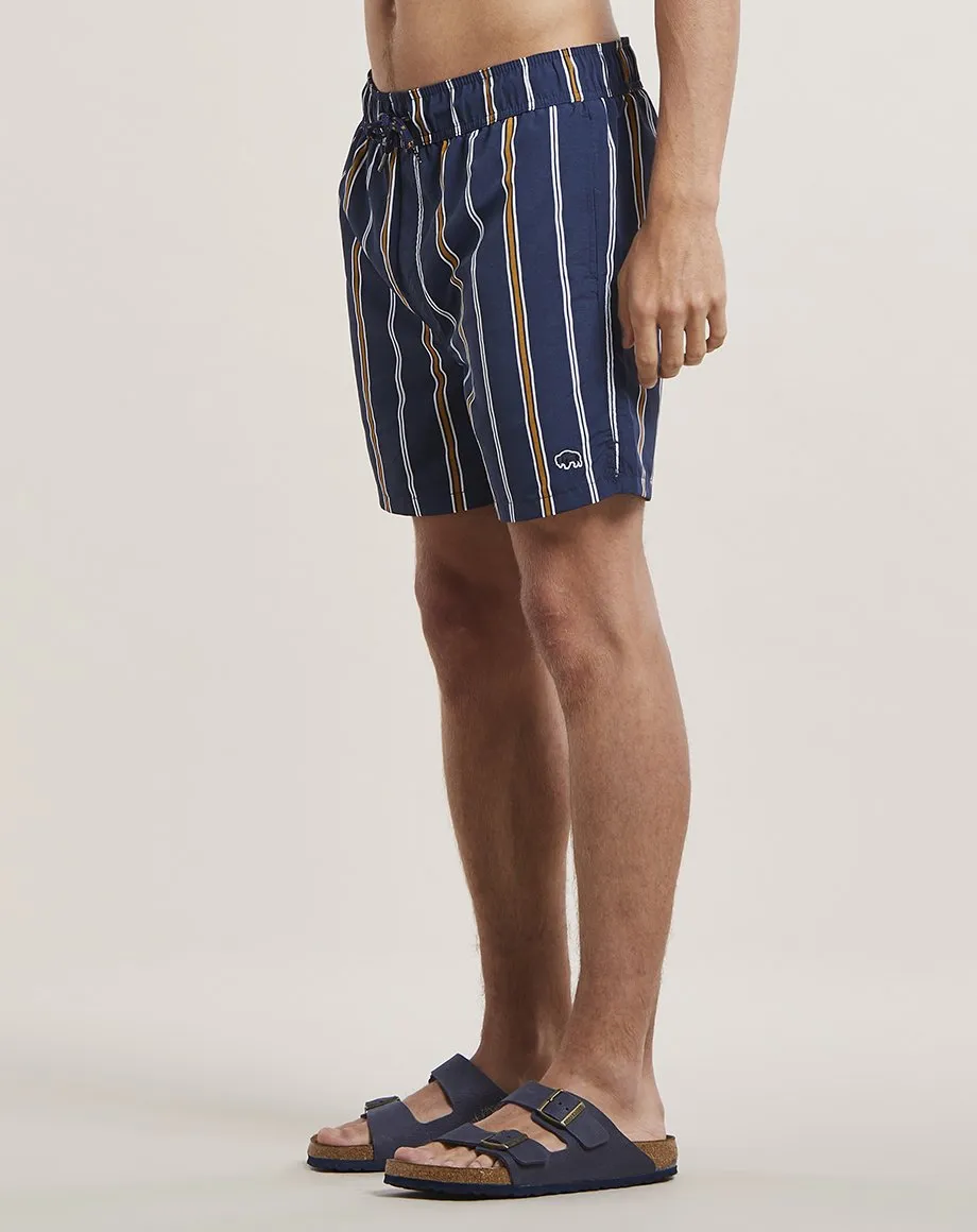 PRETO STRIPED MENS SWIM SHORTS | NAVY