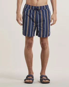 PRETO STRIPED MENS SWIM SHORTS | NAVY