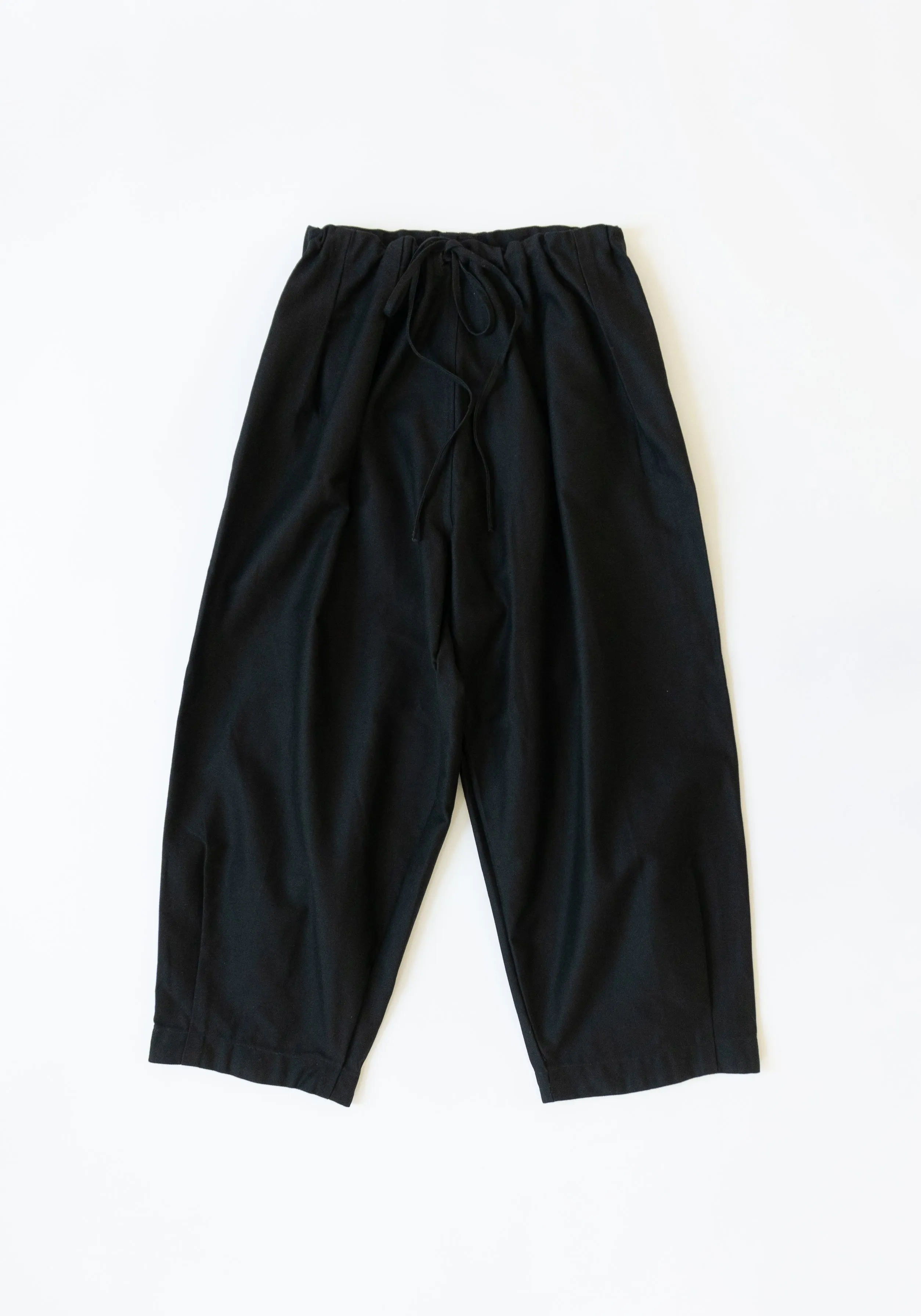 Puffy Pleated Pants in Black