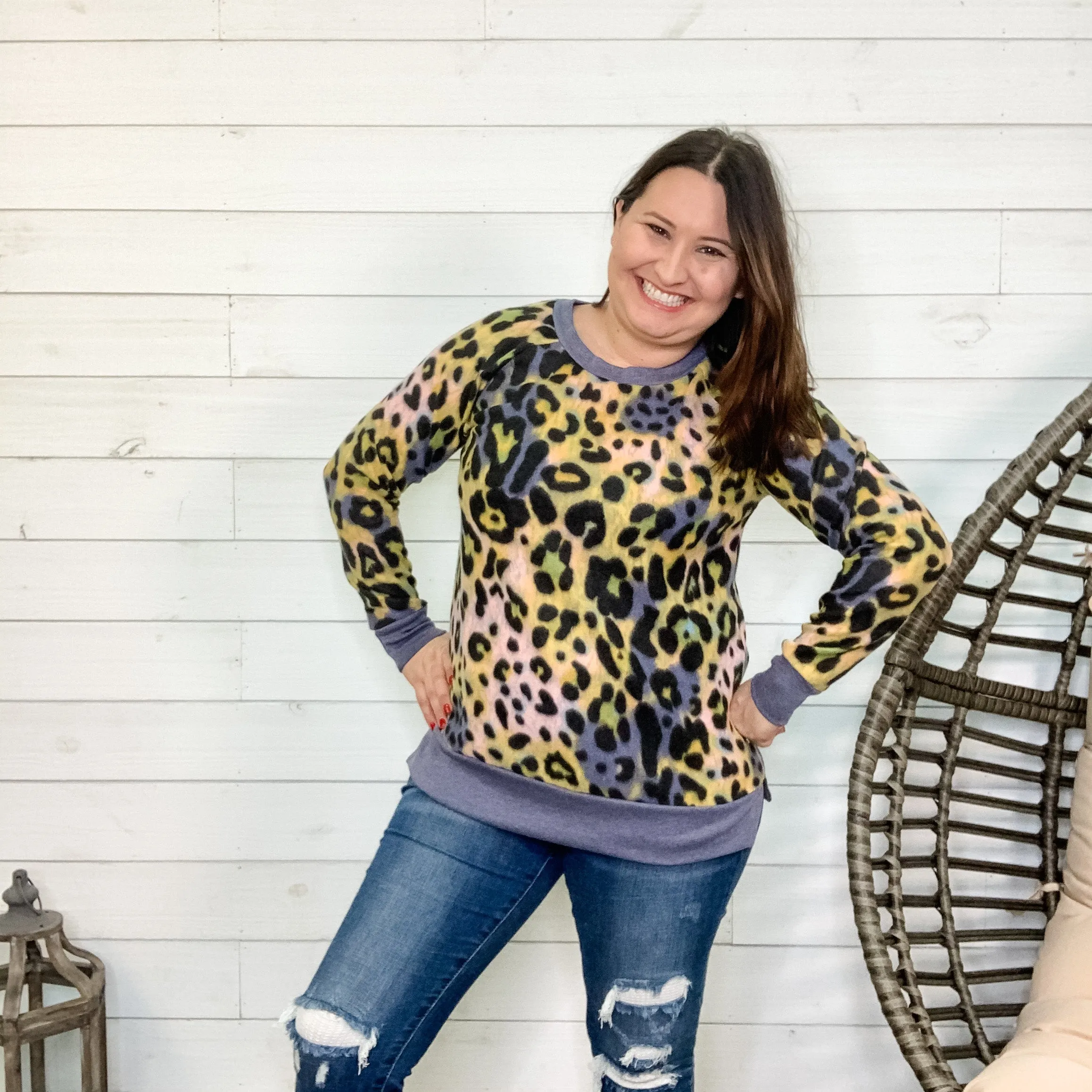 "Cat's Meow" Hacci Fleece Animal Print Weekender