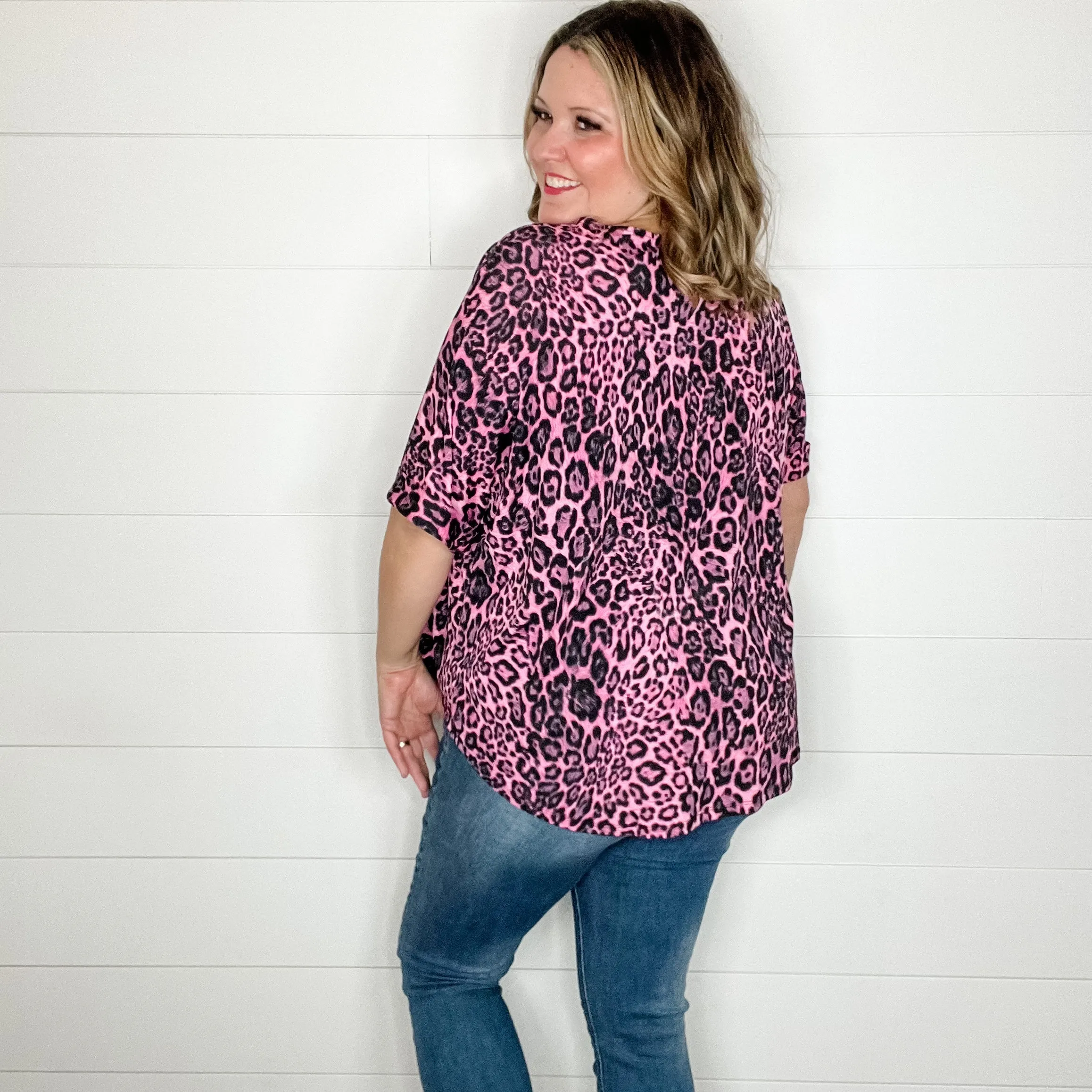 "Dizzy" Animal Print Cuffed Short Sleeve