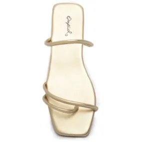 QUPID Flashy Champagne Strappy Sandal