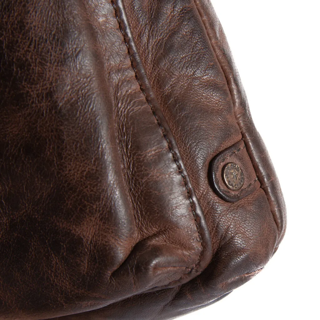 Raw and nice crossbody bag in soft leather / 15350 - Winter brown