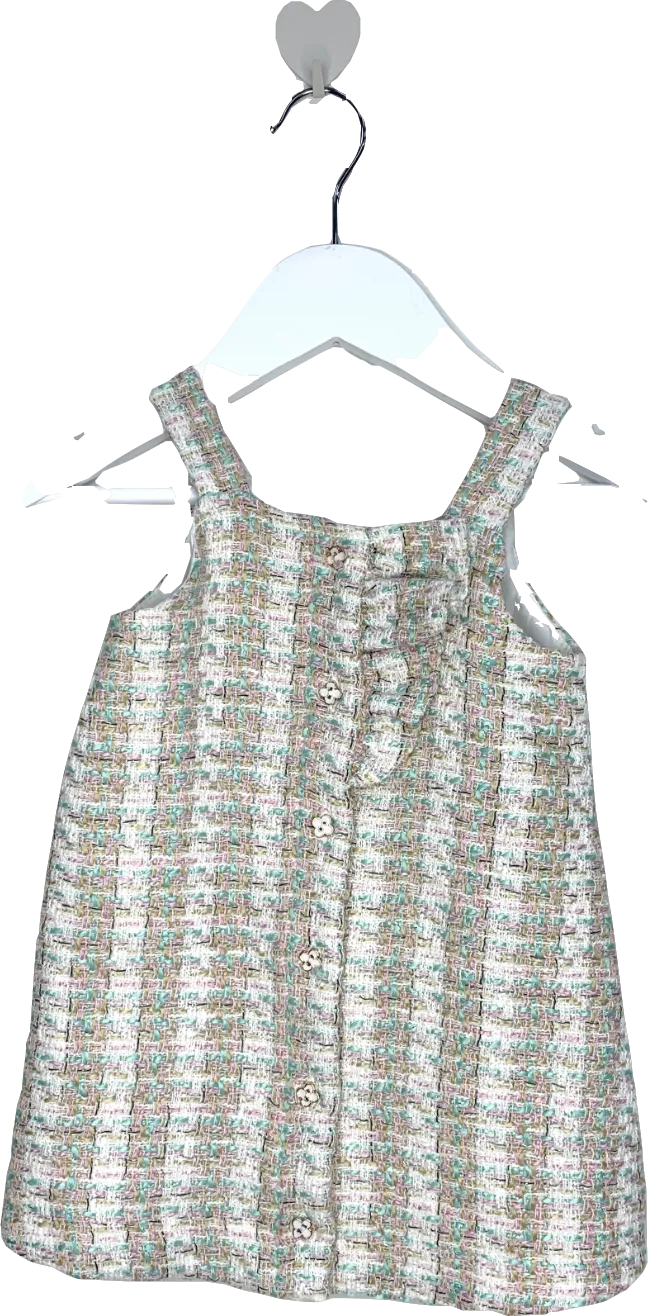 River Island Multicoloured Boucle Pinafore Dress 6-9 Months