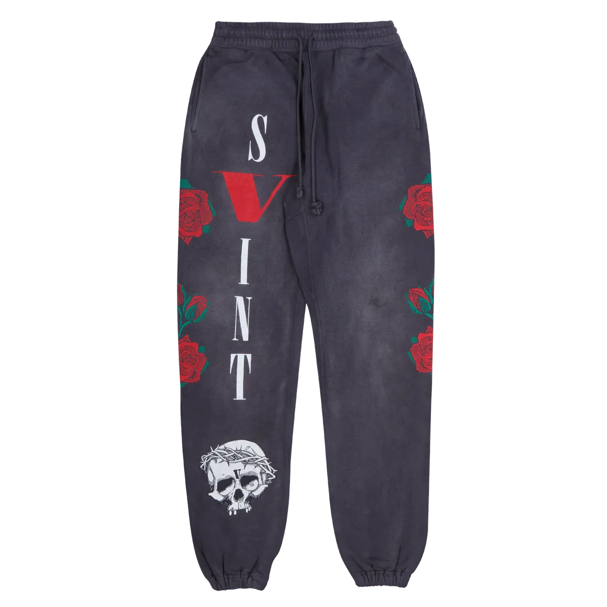 Saint Michael x Vlone Roses Sweatpants Aged Black