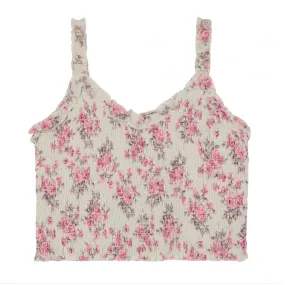 shari top in pink floral