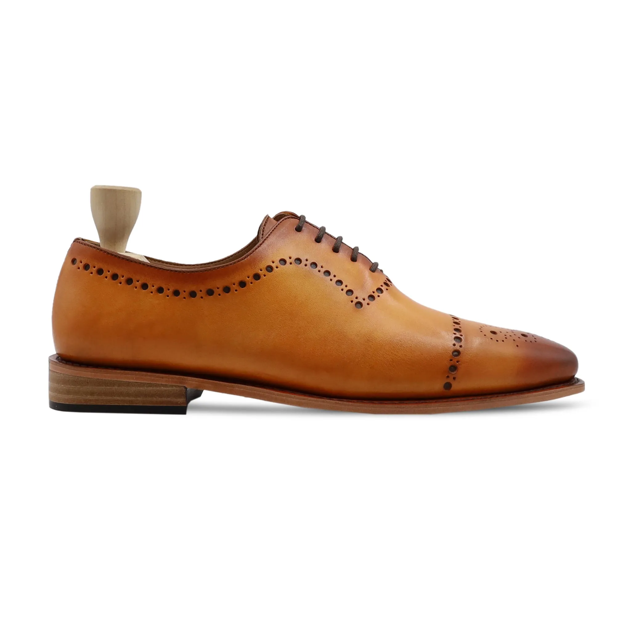 Shoal Gy - Men's Tan Calf Leather Wholecut Shoe