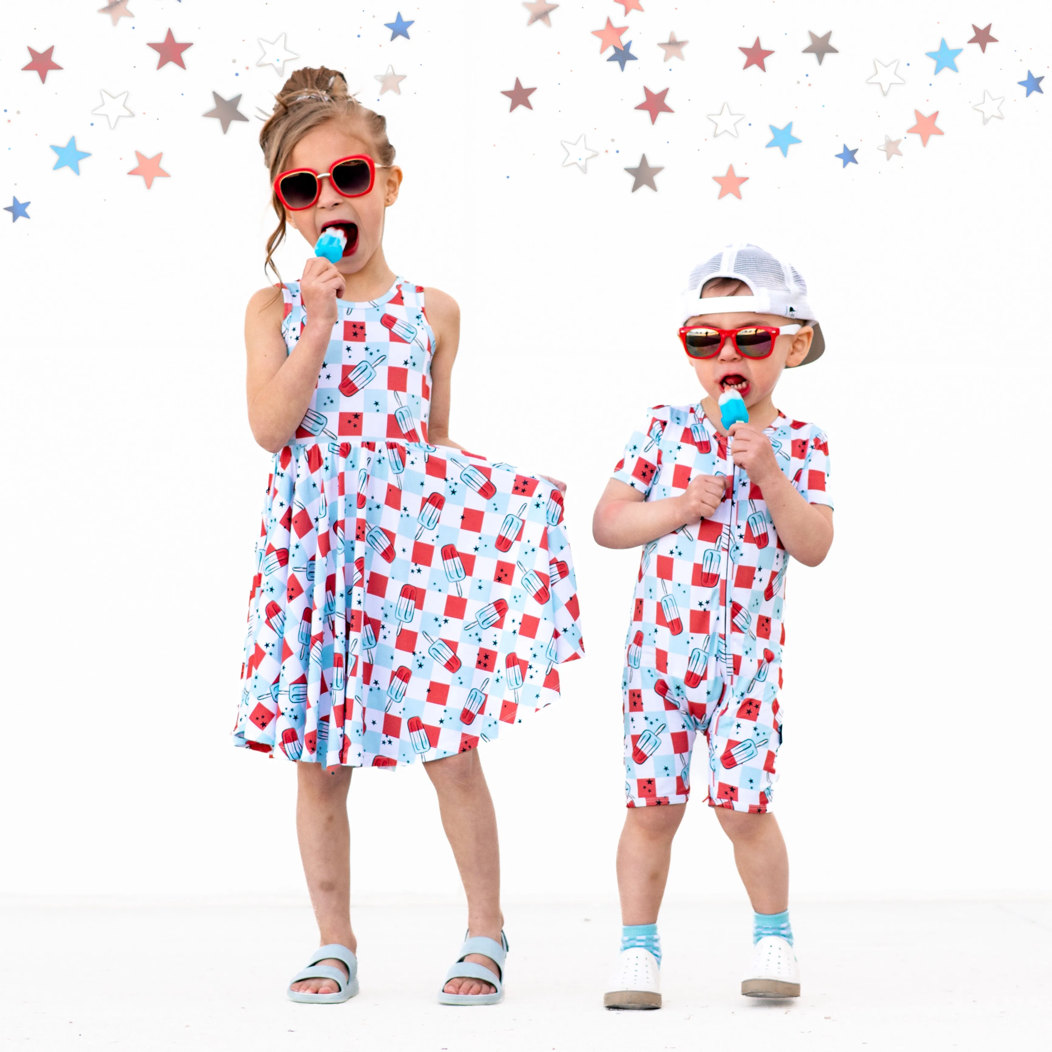 SHORTIE ZIP ROMPER - Bomb Pops