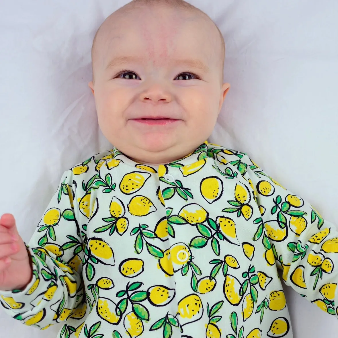 Sicilian Lemon print cotton sleepsuit