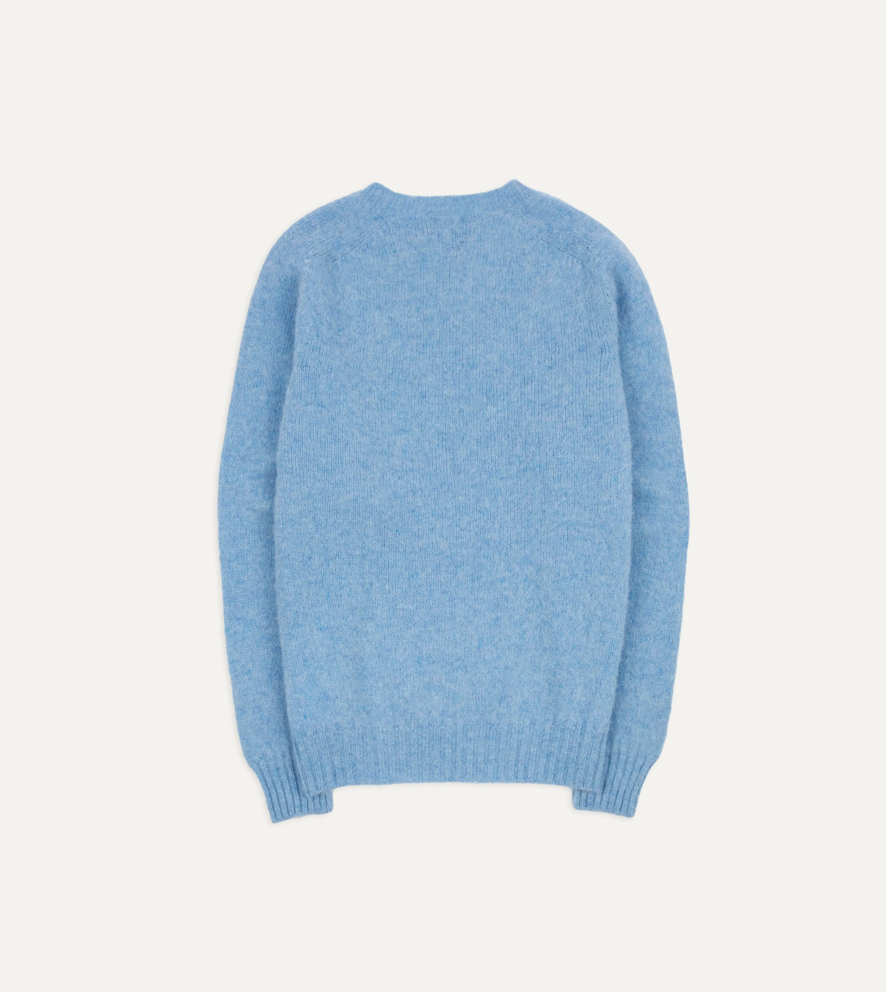 Sky Blue Brushed Shetland Crew Neck Jumper