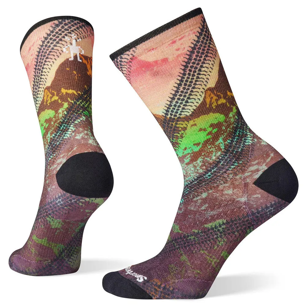 Smartwool Cycle Zero Cush Mountain Print Crew Sock Womens