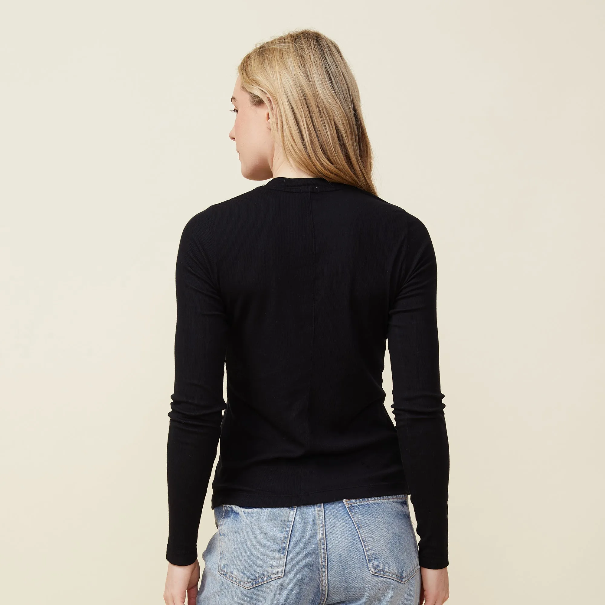 Supimafine Rib Long Sleeve Crew