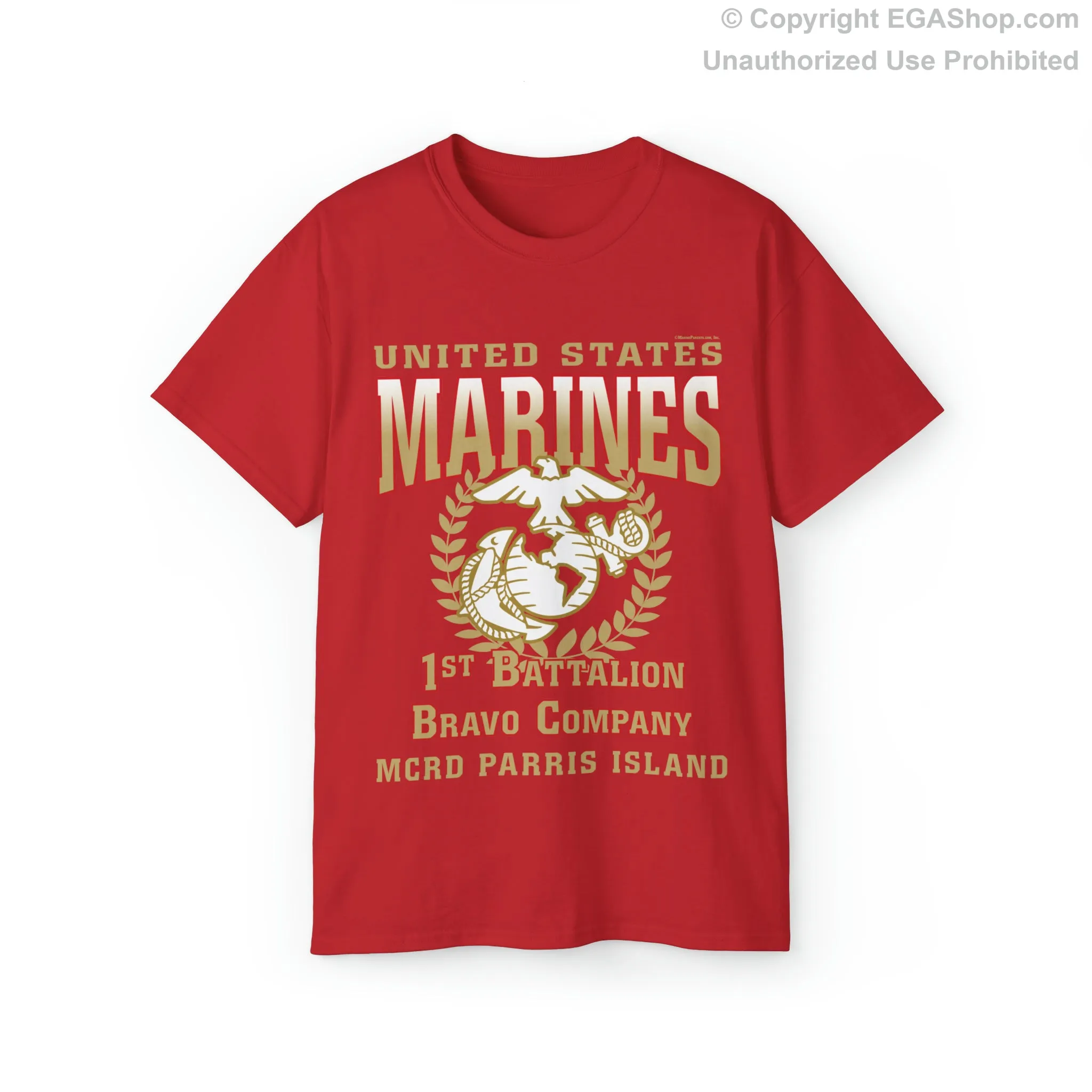 T-Shirt: Bravo Co. MCRD Parris Island (EGA, Blank Back)