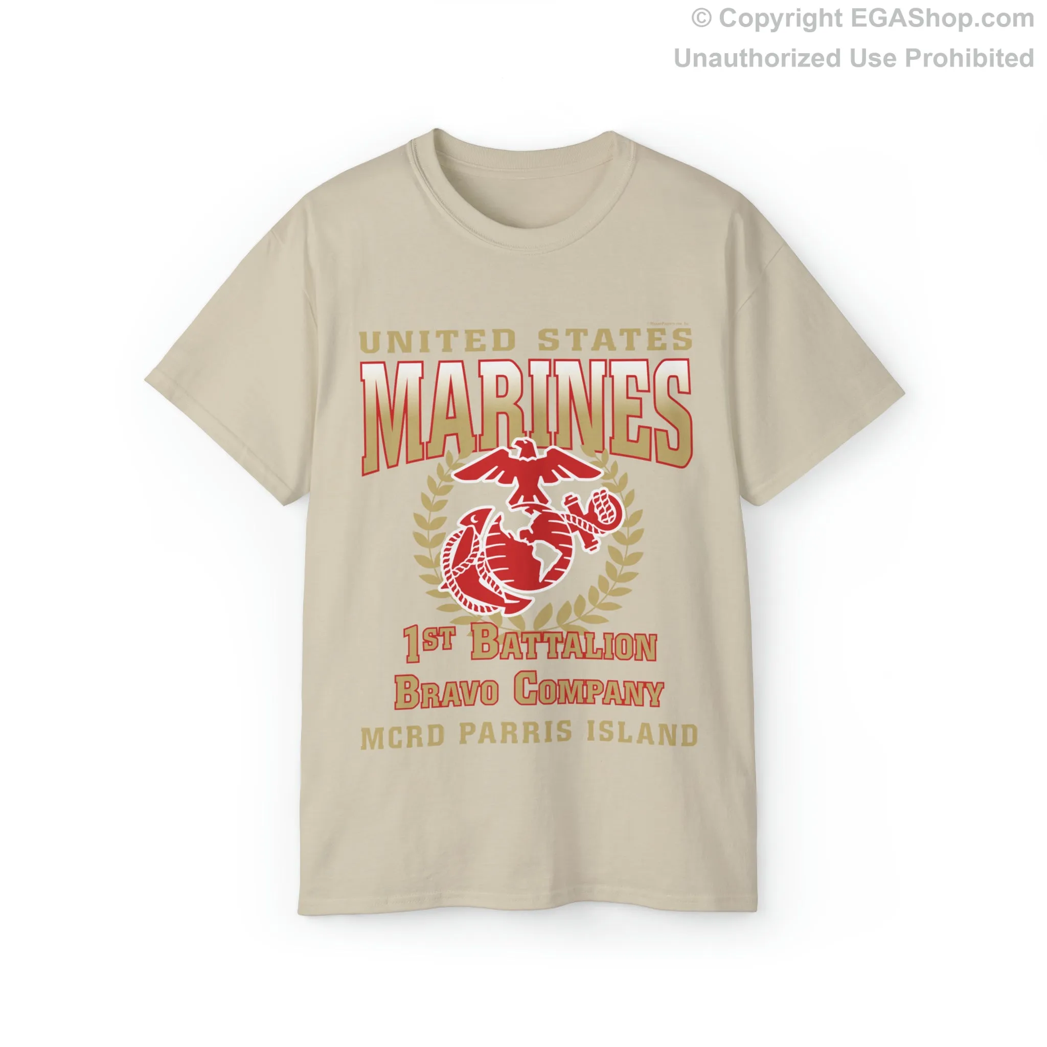 T-Shirt: Bravo Co. MCRD Parris Island (EGA, Blank Back)