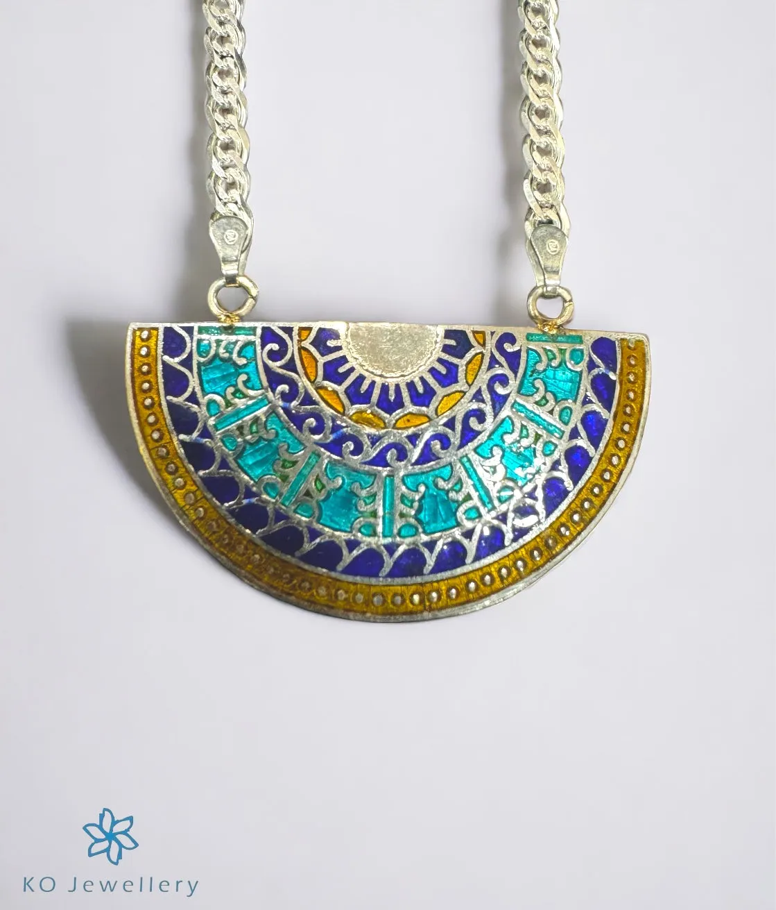 The Azure Meenakari Silver Necklace