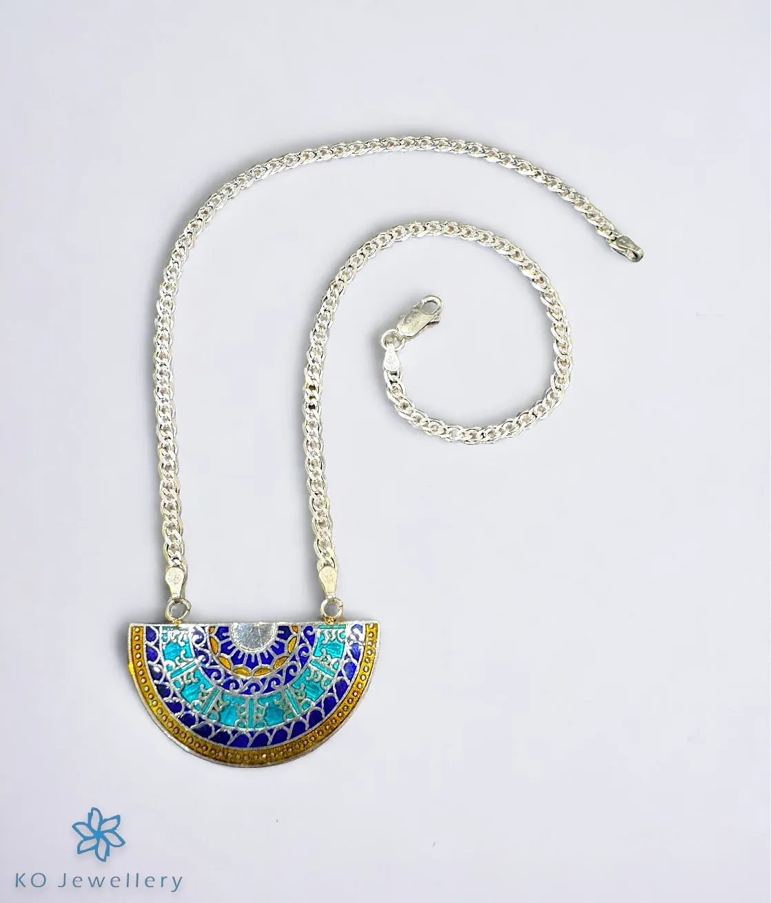 The Azure Meenakari Silver Necklace