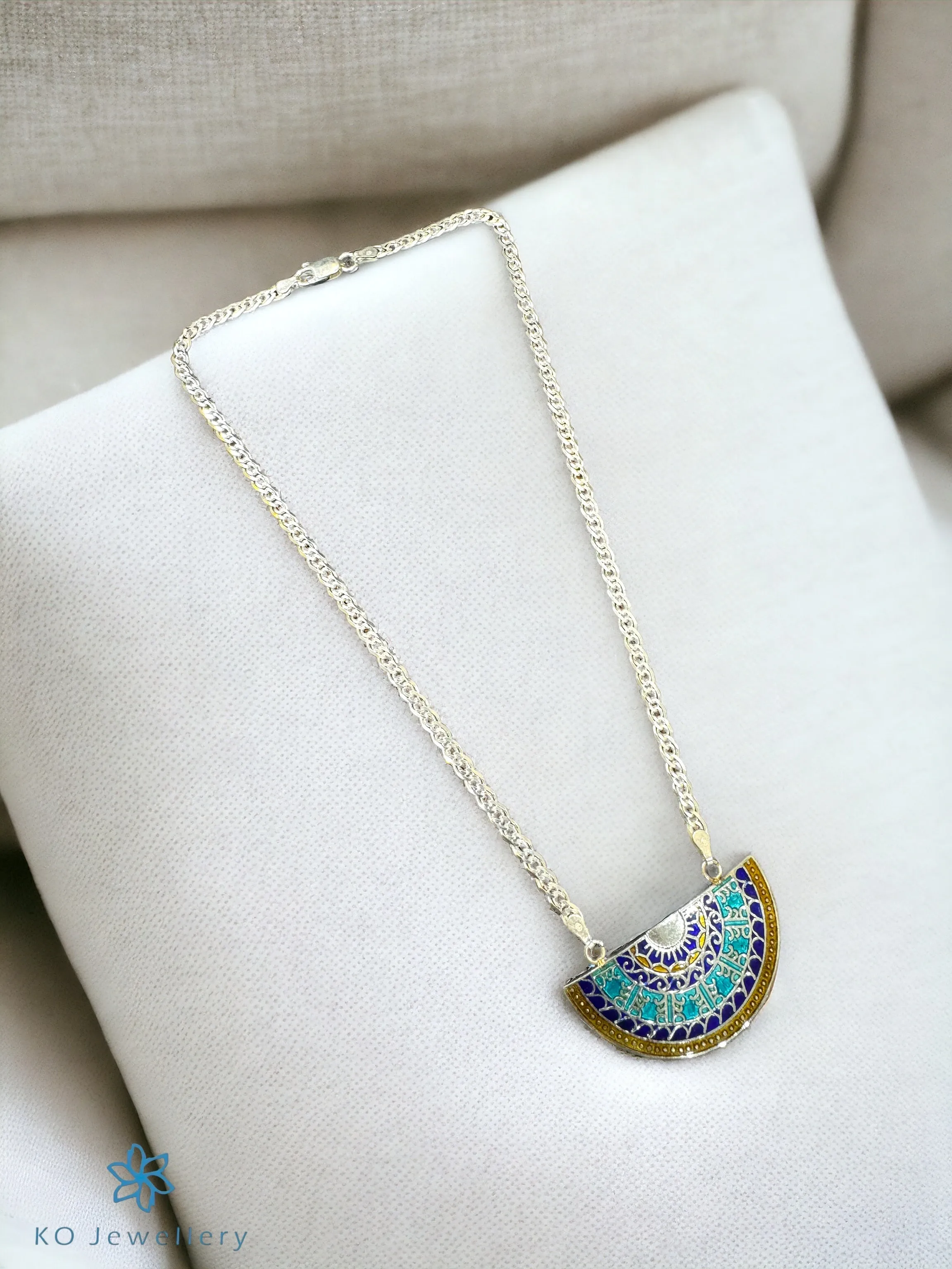 The Azure Meenakari Silver Necklace