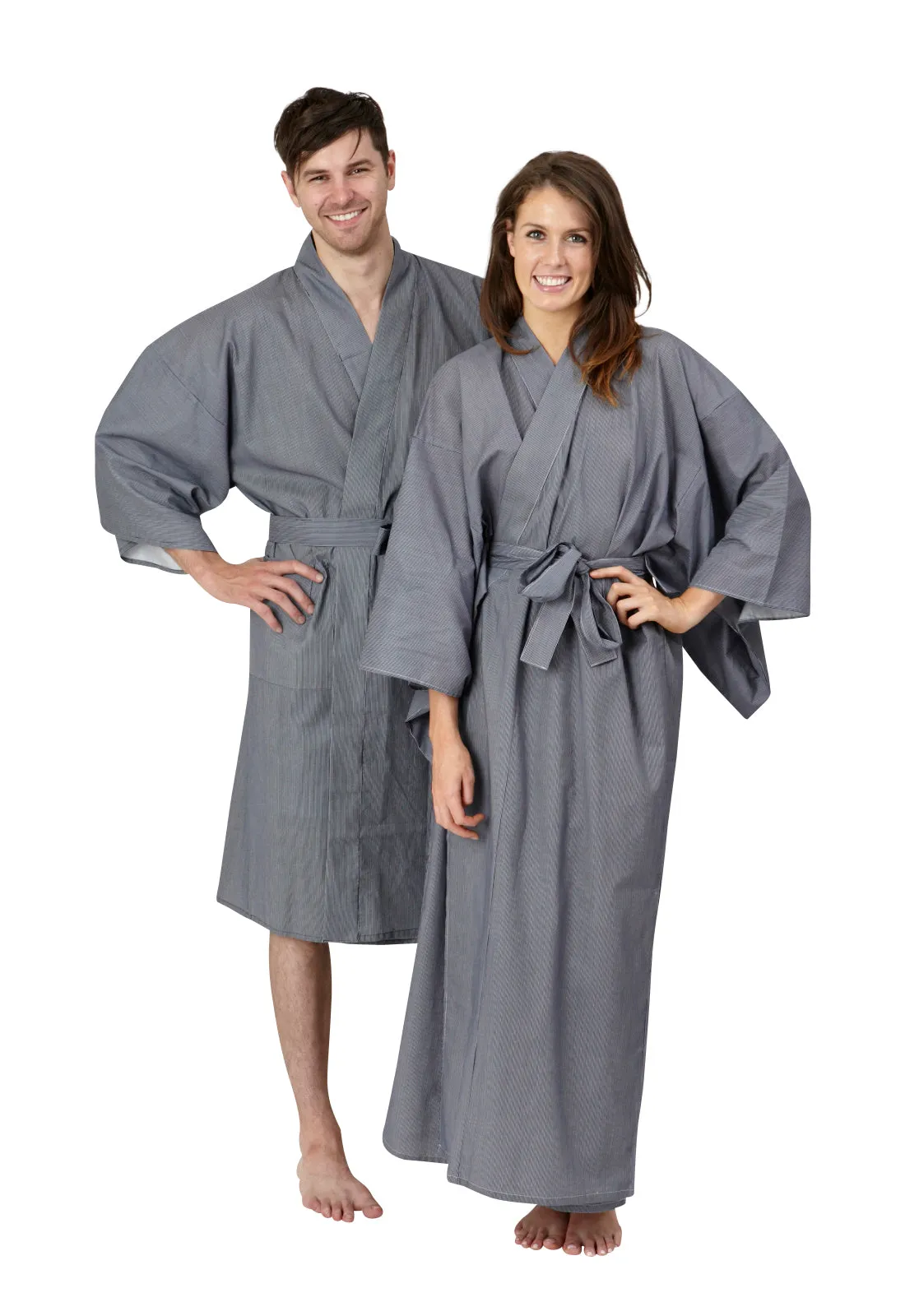 Thin Stripe Long Womens Cotton Yukata Kimono