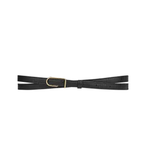 Thin Umi Belt - Black lizard print