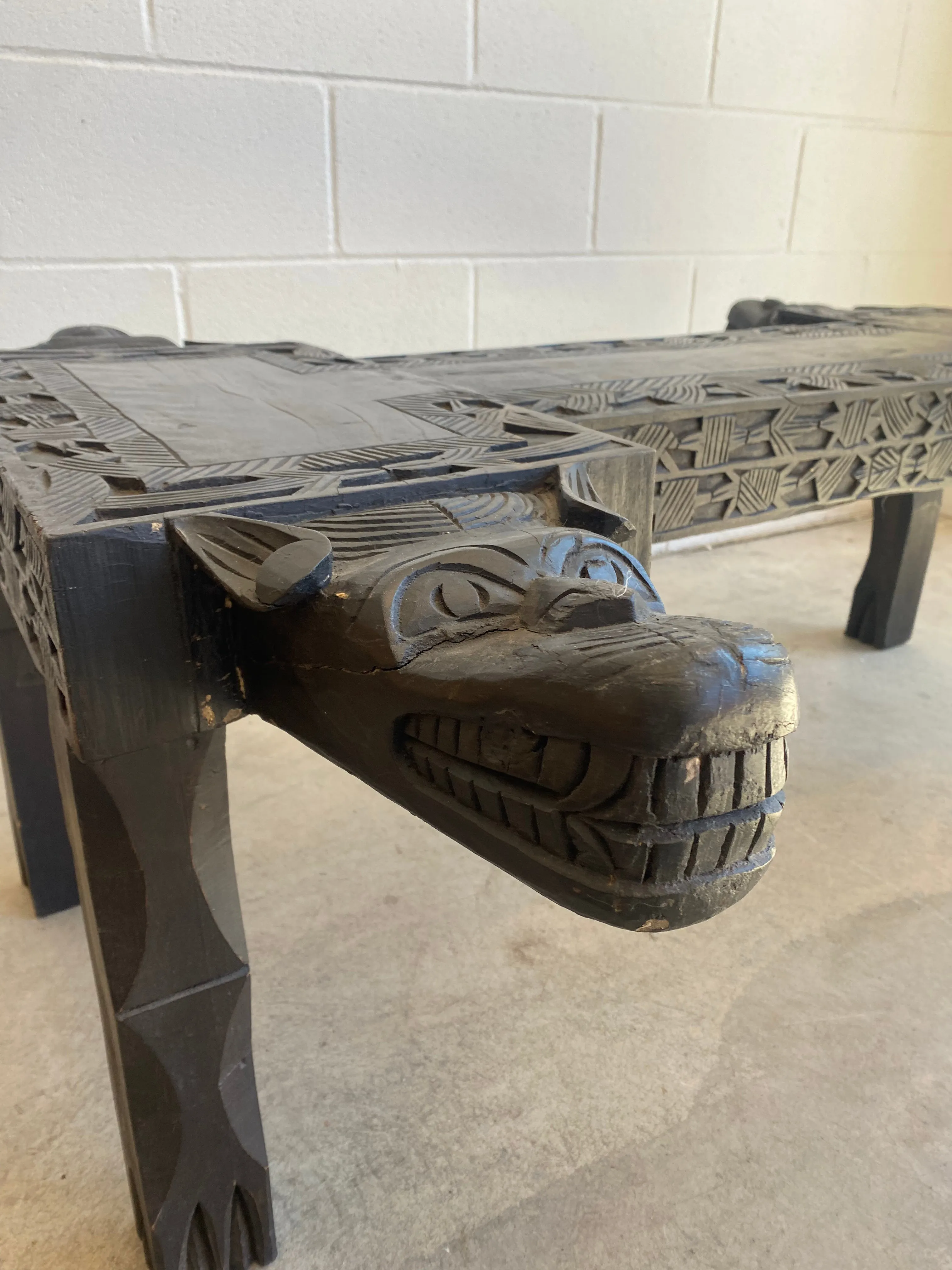 Vintage Indonesian Carved Table