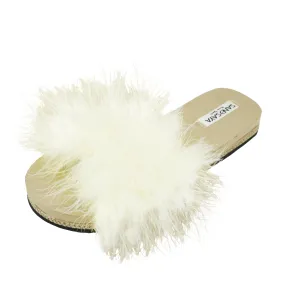 White Feather - Espadrille Flat Womens slide slipper