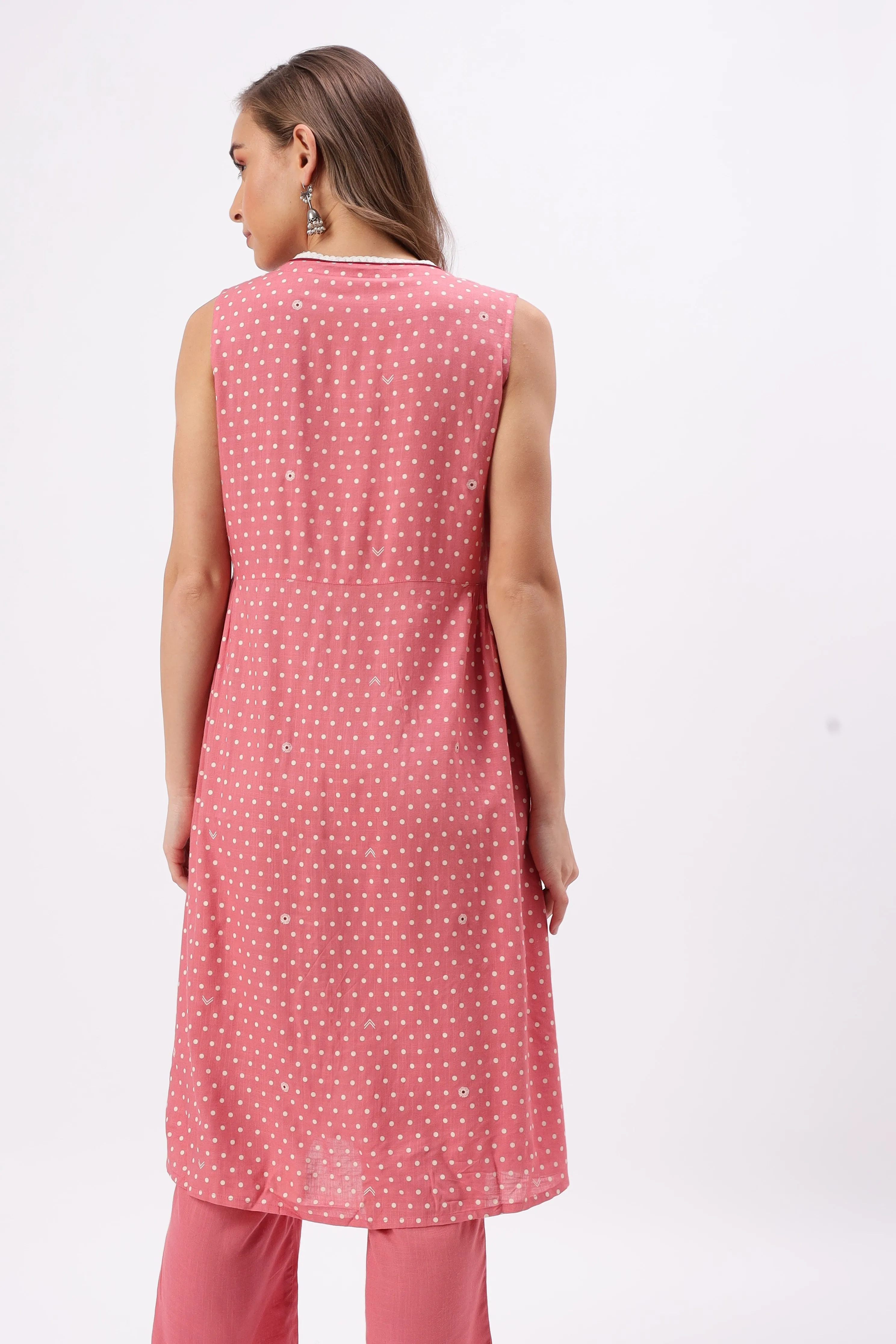 Wildflower Pink Polka Printed Kurta