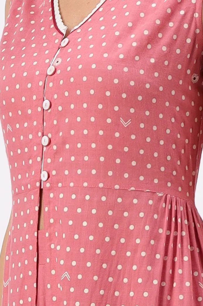 Wildflower Pink Polka Printed Kurta