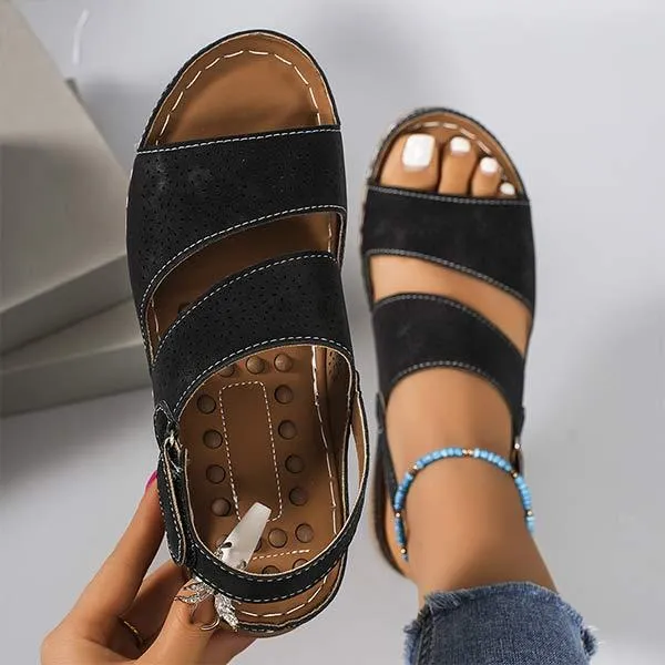 Women's Casual Peep-Toe Velcro Sandals 72084088C