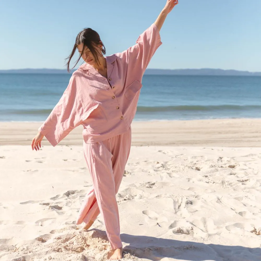 Womens Lounge Shirt - Dusty Pink