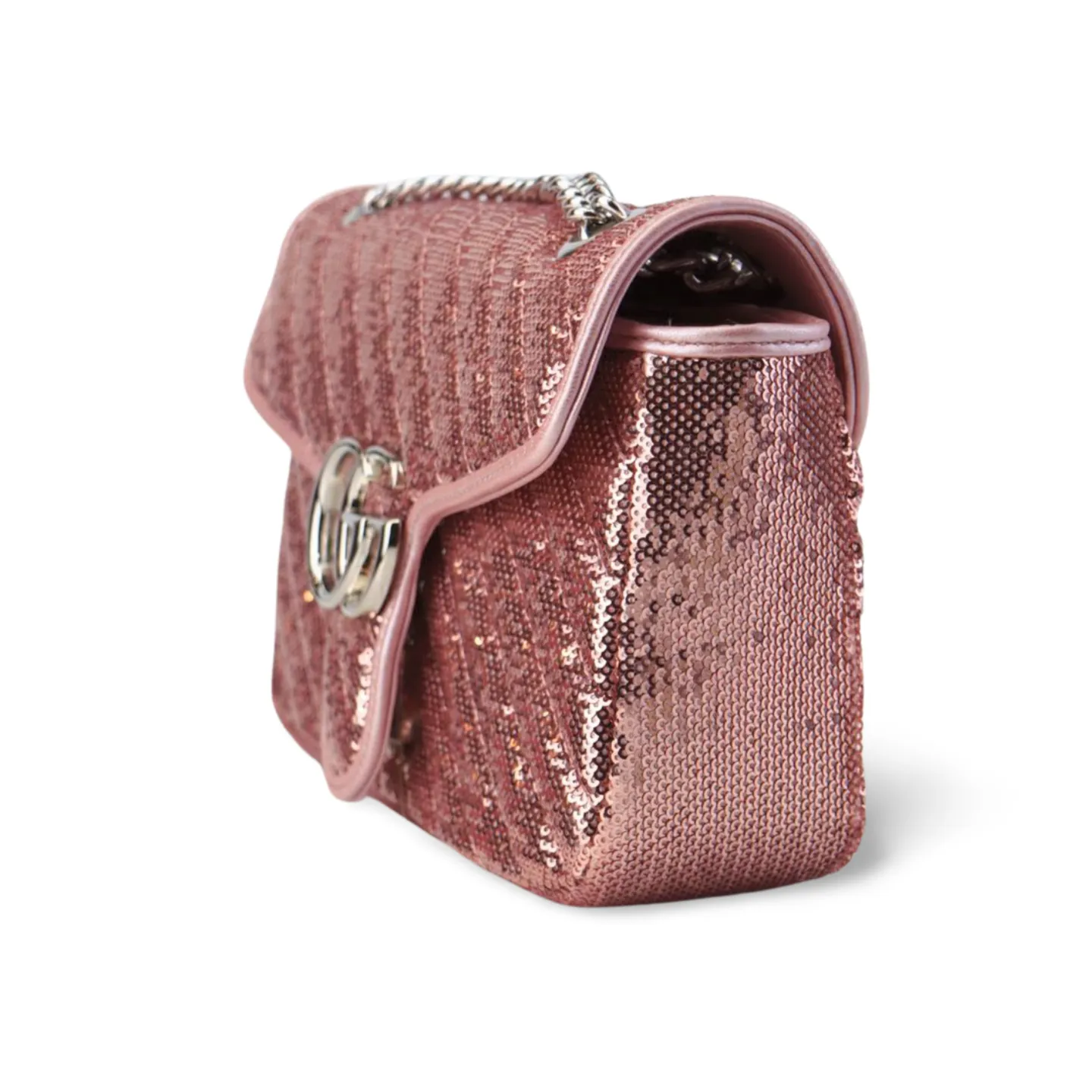 Women's Metallic GG Marmont Small Sequin Shoulder Bag